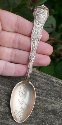 Antique Sterling Rocky Ford, Colorado Souvenir Spoon - Raised Relief Design