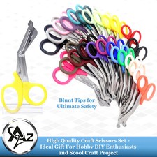 24pc Heavy Duty DIY Craft Scissors For Hobby Projects,Ideal Gift Stocking Filler