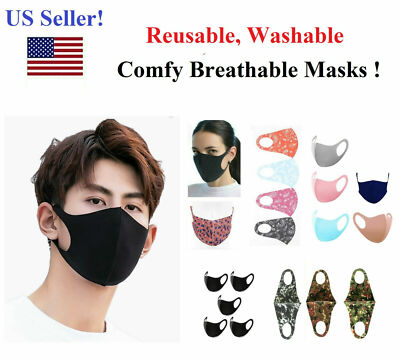 22 Pk Lot Microfiber REUSABLE WASHABLE FACE MASK COVER BANDANA COMFY 