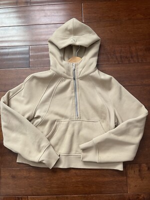 Lululemon Scuba Half Zip Oversized Hoodie Beige Khaki Tan Size XS