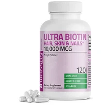 Bronson Ultra Biotin 10,000mcg Non-GMO Gluten Free Soy Free, 120 Capsules