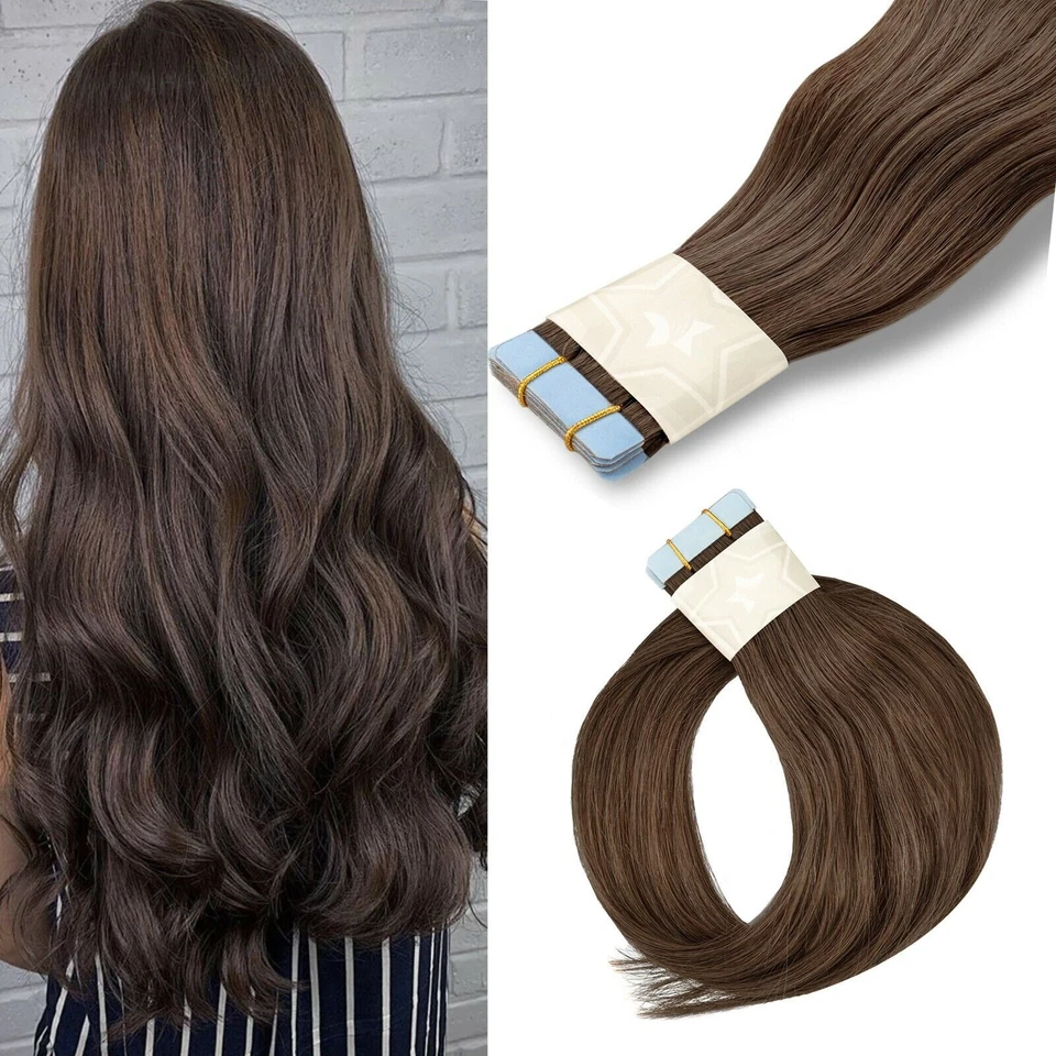 Remy Echthaar Tape-In Extensions in verschiedenen Farben und Längen - Bild 3 von 4