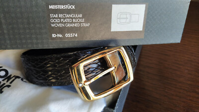 Montblanc 05574 Meisterstück Gold Plated Buckle Woven strap Herrengürtel Gold