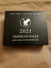 2021 American Eagle Silver Proof Coin (W) Type 2, One Once