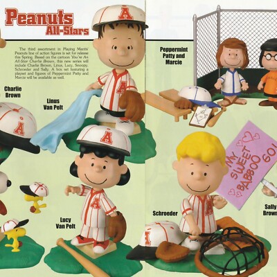 Vintage 2003 Peanuts All-Stars Action Figures Orig 2Pg Print Ad 44x28cm AFD 107B