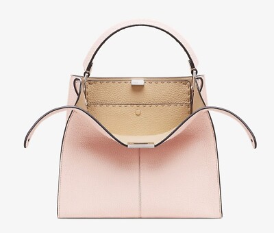 FENDI Pink Peekaboo X-lite Romano Selleria Medium Calfskin Tote