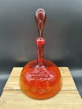 Blenko "Captains" Decanter 1967 Amberina Crackle Glass #6629