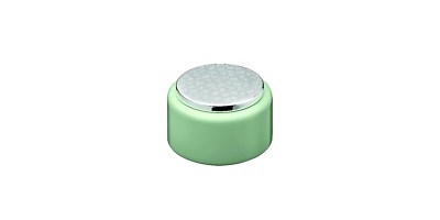 Christofle - Constellation, mittlere Box aus versilbertem und grün lackiertem Holz