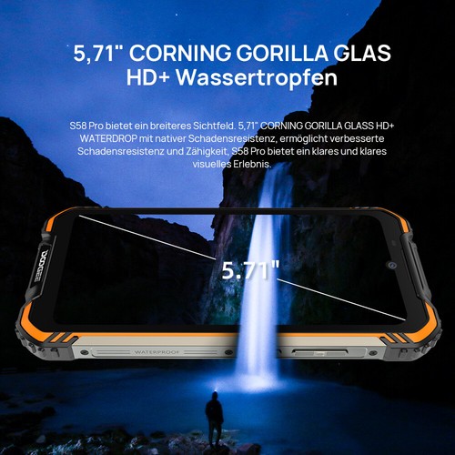 DOOGEE S58 Pro Outdoor Smartphone Ohne Vertrag Handy, 4G Android 6GB+64GB - Zdjęcie 10 z 13