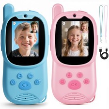 Video walkie talkies for ,2 Pack Rechargeable Walkie Talkies can Send Message...