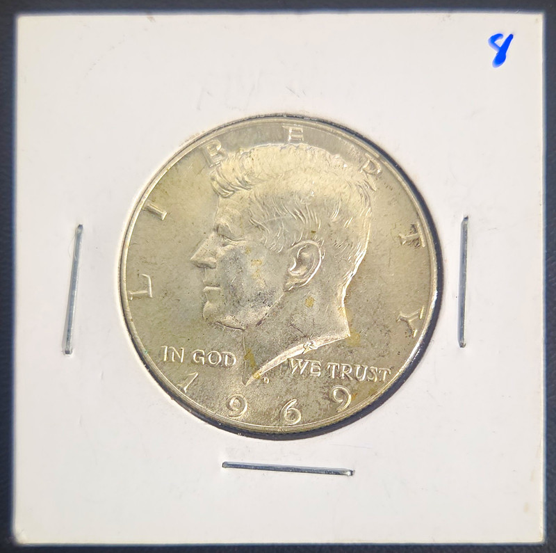 1969 Kennedy Half Dollar 50C Business Strike Denver 40% Silver KM# 202