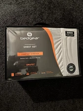 Bedgear Dri-Tec Temperature Neutral Queen Sheet Set Grey Sky Gray 4 Piece New