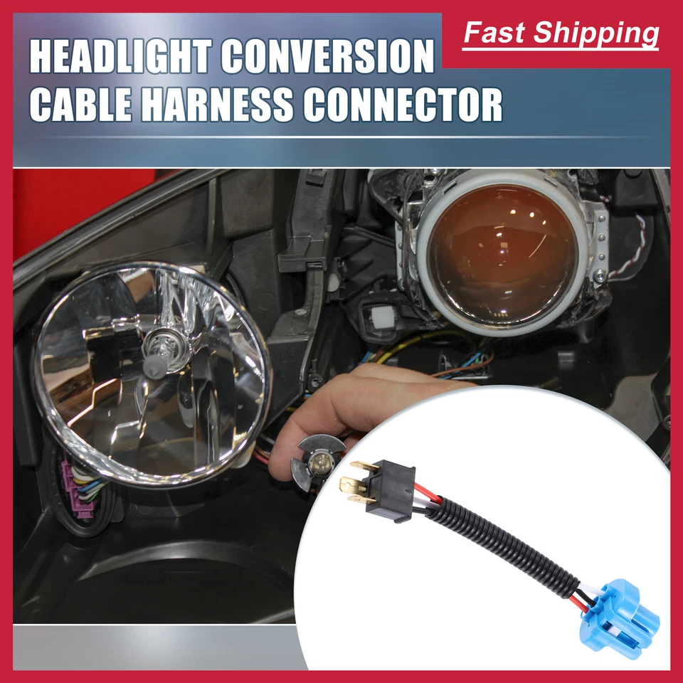 Adaptador conector arnés de cable de faro 9007 hembra a H4 macho - 2 piezas Foto 2 de 4