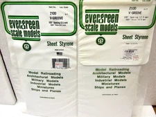 2 Evergreen Scale Model 2100: V-Groove Styrene Sheets .100" Spacing .020" Thick