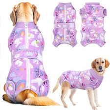 Lukovee Recovery Suit for Dogs, Zipper On Dog Surgery Suit for Female Male Dog,