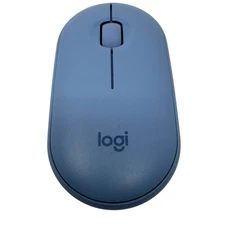 Logitech M355 Pebble Blue Wireless Mouse with Bluetooth Receiver Keyboard