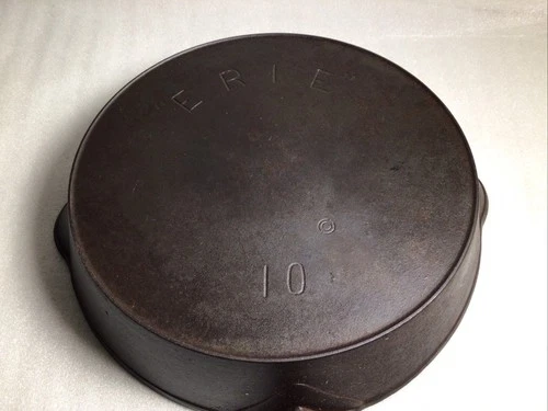 Erie number 10 cast iron skillet with bullseye Mark Pre Griswold