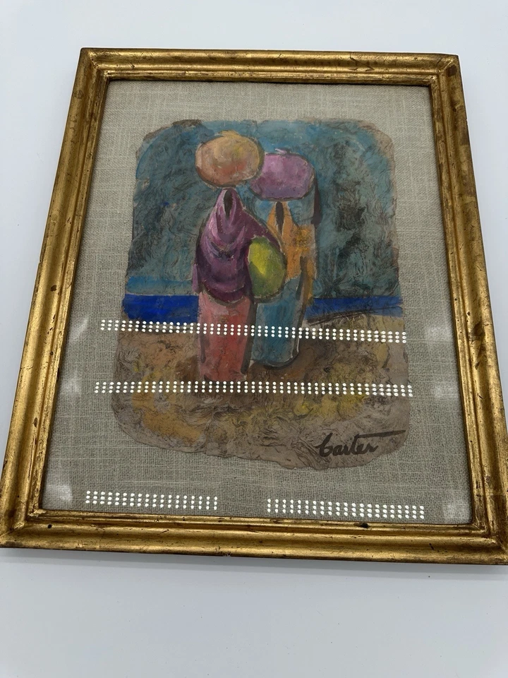 Pintura de acuarela Whitford Carter sobre papel corteza 21 por 17 pulgadas Foto 3 de 4