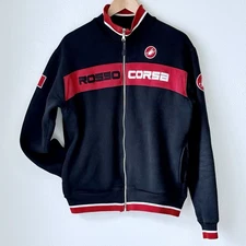 Castelli Rosso Corsa Heavyweight Thermal Fleece Zip Up Mens Cycling Jacket Med.
