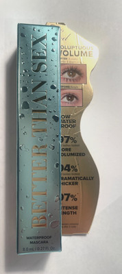 Too Faced Better Than Sex Waterproof Volumizing Voluptuous Mascara- Black, Boxed