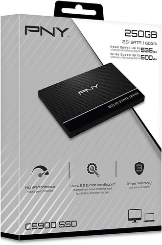 PNY CS900 Internal SSD SATA III, 2.5 Inch, 250GB, Read speed up to 535MB/s 250GB - Picture 2 of 8