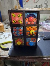 Gabinete de especias boticario de porcelana cerámica de madera joyería de té 6 cajones