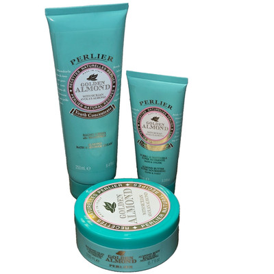 Perlier Golden Almond Set Shower Cream8.4oz+Hand&Nails3.3oz+Body Balm6.7oz NEW