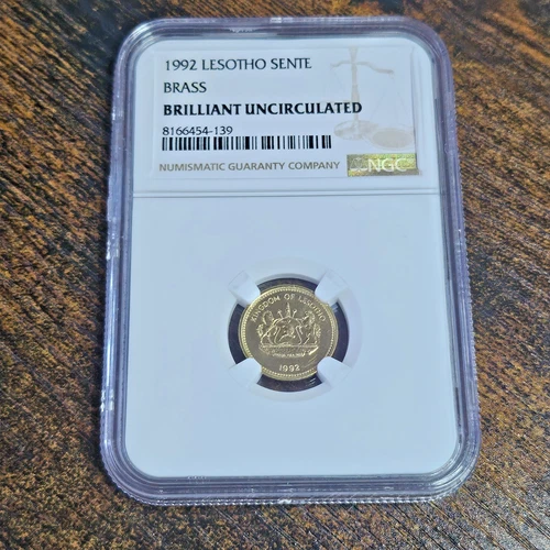 1992 Lesotho 1 Sente NGC Brilliant Uncirculated Coin