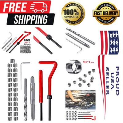 High-Performance Thread Repair Insert Kit - M6 x 1.0mm with Installation Tools