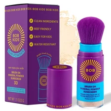 BOB KIDS SPF 30 Brush On Mineral Powder Sunscreen, Broad Spectrum Protection,