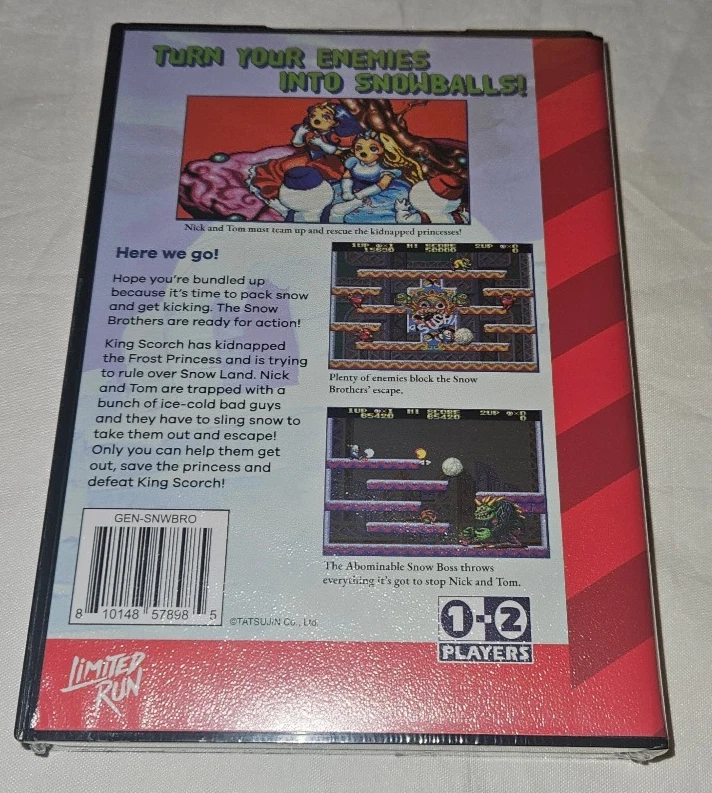 Snow Bros. Nick & Tom Limited Run Games LRG Sega Genesis Cartridge New Sealed - Image 2 of 2
