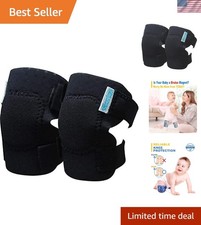 Black Baby Knee Pads for Crawling - Allergy-Free Protection for Tiny Adventurers