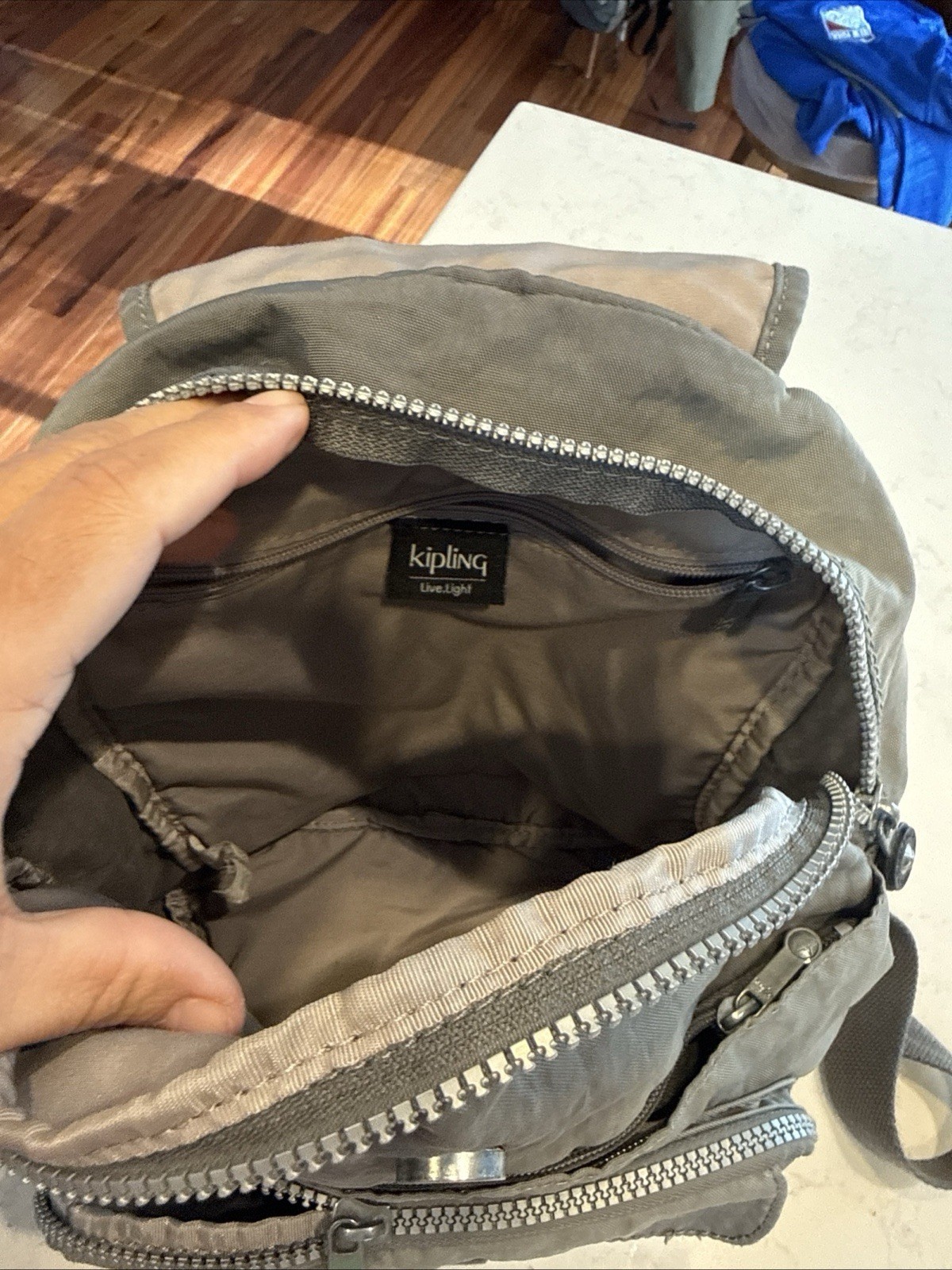 Kipling Grey  Nylon Mini Back Pack - image 6