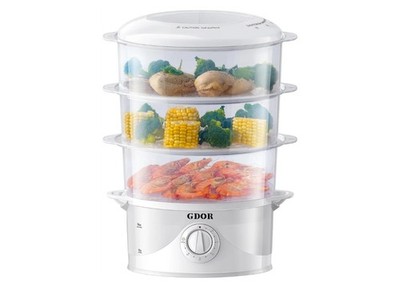 GDOR 3 Tier Electric Food Steamer for Vegetables and Multicooker 800W
