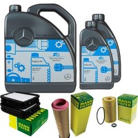 MANN-FILTER Inspektionspaket 7L MotoröL 5W-40 Mb 229.5 FüR Mercedes E-Klasse