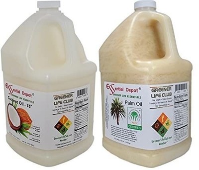 1 Gallon Coconut Oil + 1 Gallon RSPO Sustainable Not Hydrogentated Palm Oil Comb