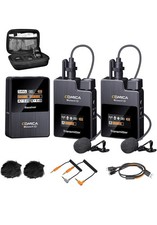 COMICA Boomx-D2 Wireless Lavalier Microphone, 2.4G Dual Lapel Mic with 2 Transmi