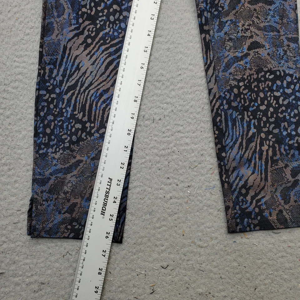 HUE Leggings Women Small Multi Rayon Leopard Print Stretch Ankle Slit Pull On - Image 4 of 4