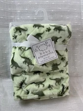 Baby Elements Dinosaur Baby Blanket Security Lovey Plush Boys Dino Green NEW
