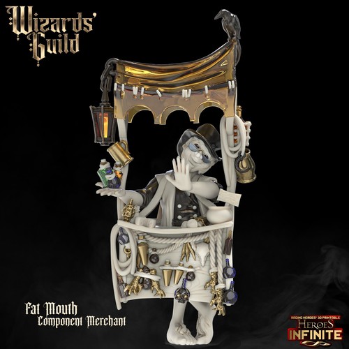 Fat Mouth Component Merchant 32mm Resin Miniature - Afbeelding 1 van 2