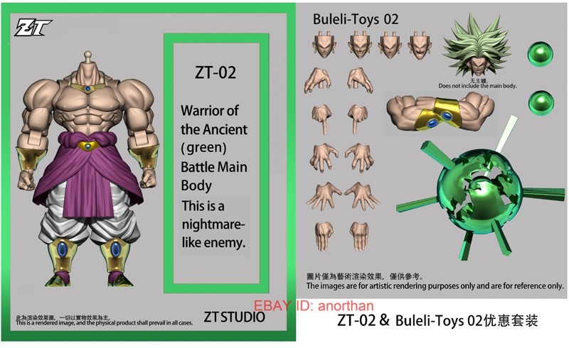 ZT Studio ZT-02 Broly Warrior of the Ancient Green Short Hair 1/12