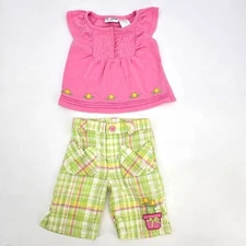 B.T. Kids Baby Girl Pink Top and Plaid Pans Set Size 3-6 Months