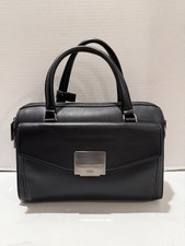 Tumi Mariella Collection Aria Satchel Leather Top Handle Purse Bag Black