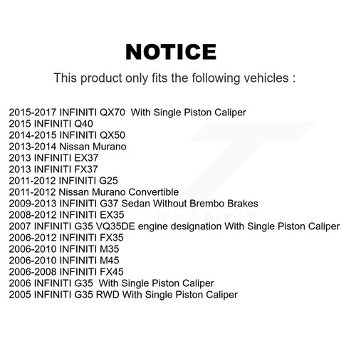 Front Rear Semi-Metallic Brake Pads Kit For INFINITI Nissan Murano G37 G35 EX35 - Picture 2 of 9