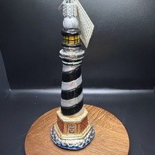 Vtg Old World Glass Christmas Lighthouse Ornament 4  " 2001