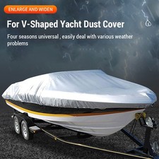 Boat Cover 11-22ft Outdoor V-Shaped Yacht Dust Cover Rainproof Boat Cover ZIKM