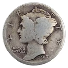 1917-P Mercury Dime G Good 90% Silver
