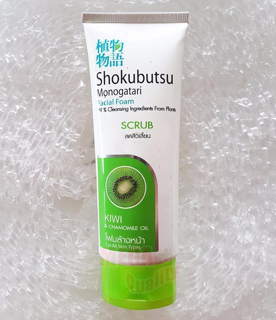 Shokubutsu Monogatari Facial Foam Scrub Kiwi And Chamomile Oil