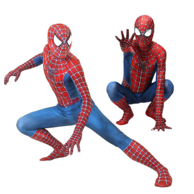 Raimi Spiderman Adult Boys Halloween Cosplay Costume Jumpsuit Party Fancy  Dress | eBay UK