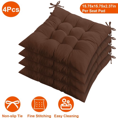 4Pack 16" x16" Chair Cushion Pads Seat Cushion Pillows w/Ties For Dining Kitchen eBay